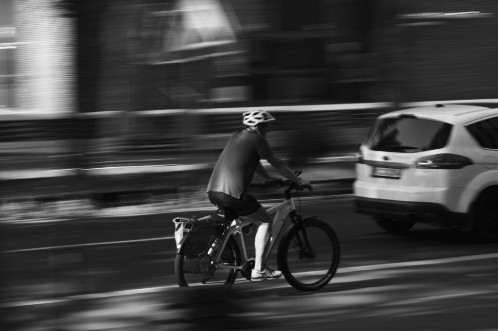 Fahrradfahrer in Bewegung